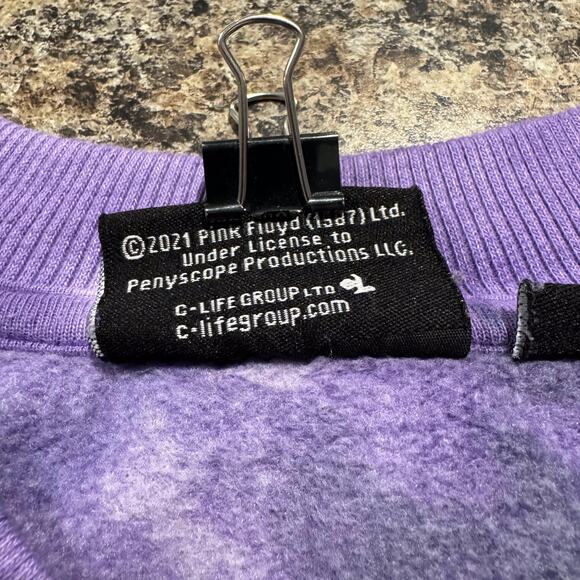 Pink Floyd Sweatshirt Tie Dye Crewneck Grunge Boho Retro Indie Alt Purple Small - Picture 4 of 7
